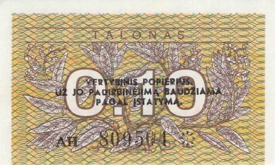 Litauen p29b 0,10 Talonas 1991